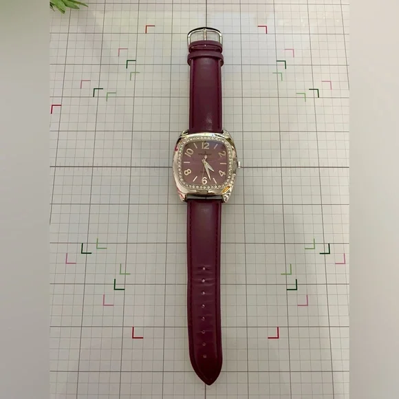 Peugeot Retro Statement Dusty Plum and Silver Women's Watch - Picture 5 of 7